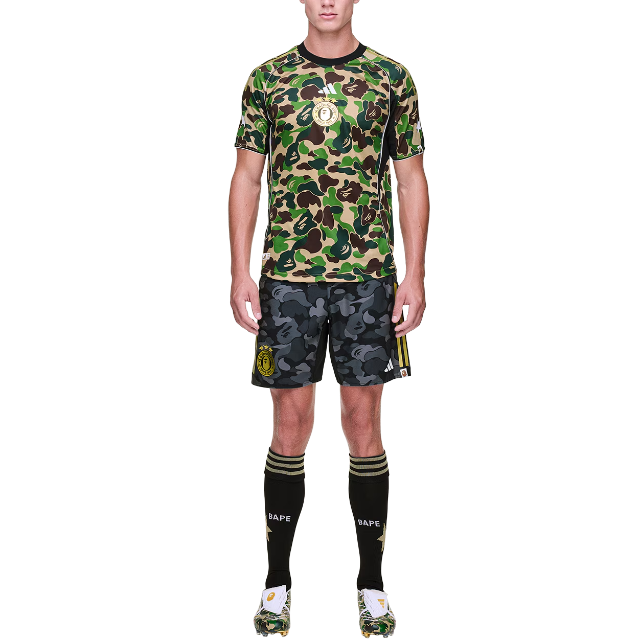 Adidas Bape Fb camo-pattern track shorts