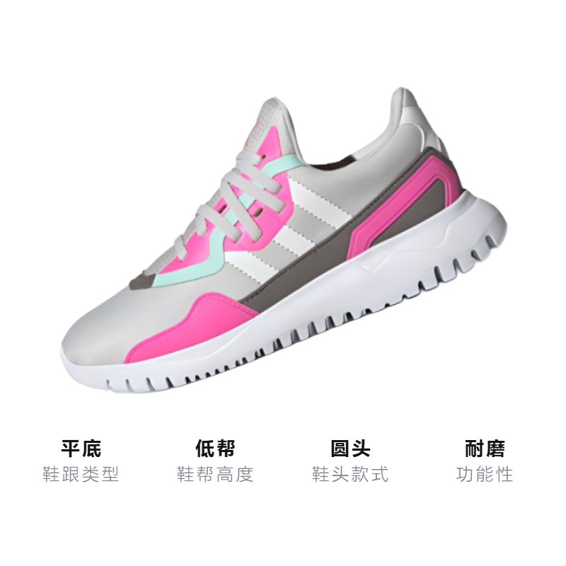 Детские кроссовки adidas originals Flex El C (бело-розово-серые) — фото 2