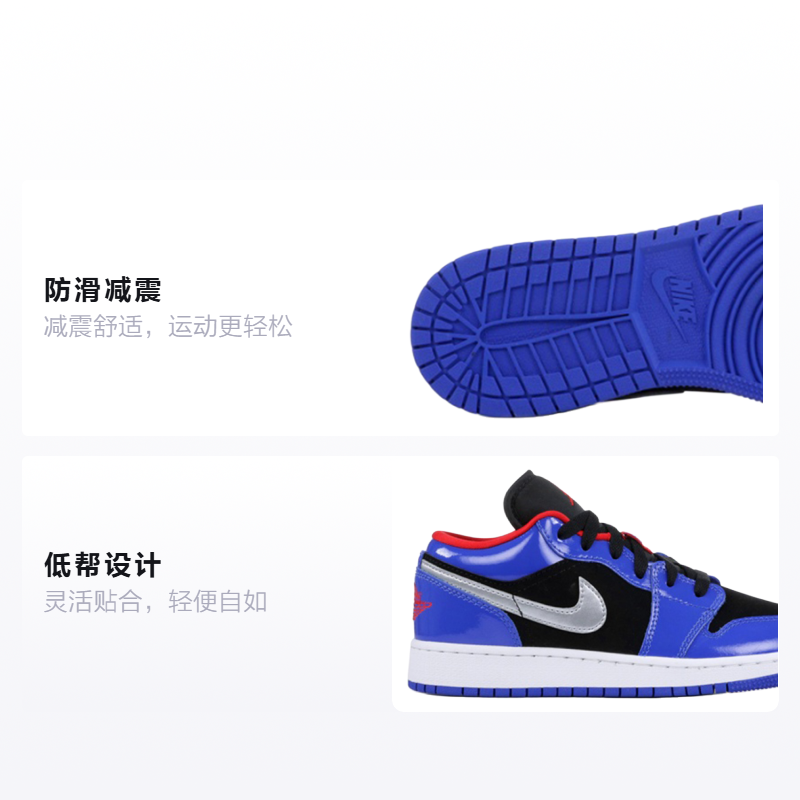 Кроссовки Jordan Air Jordan 1 Low (сине-черные) — Синий / чёрный — фото 2