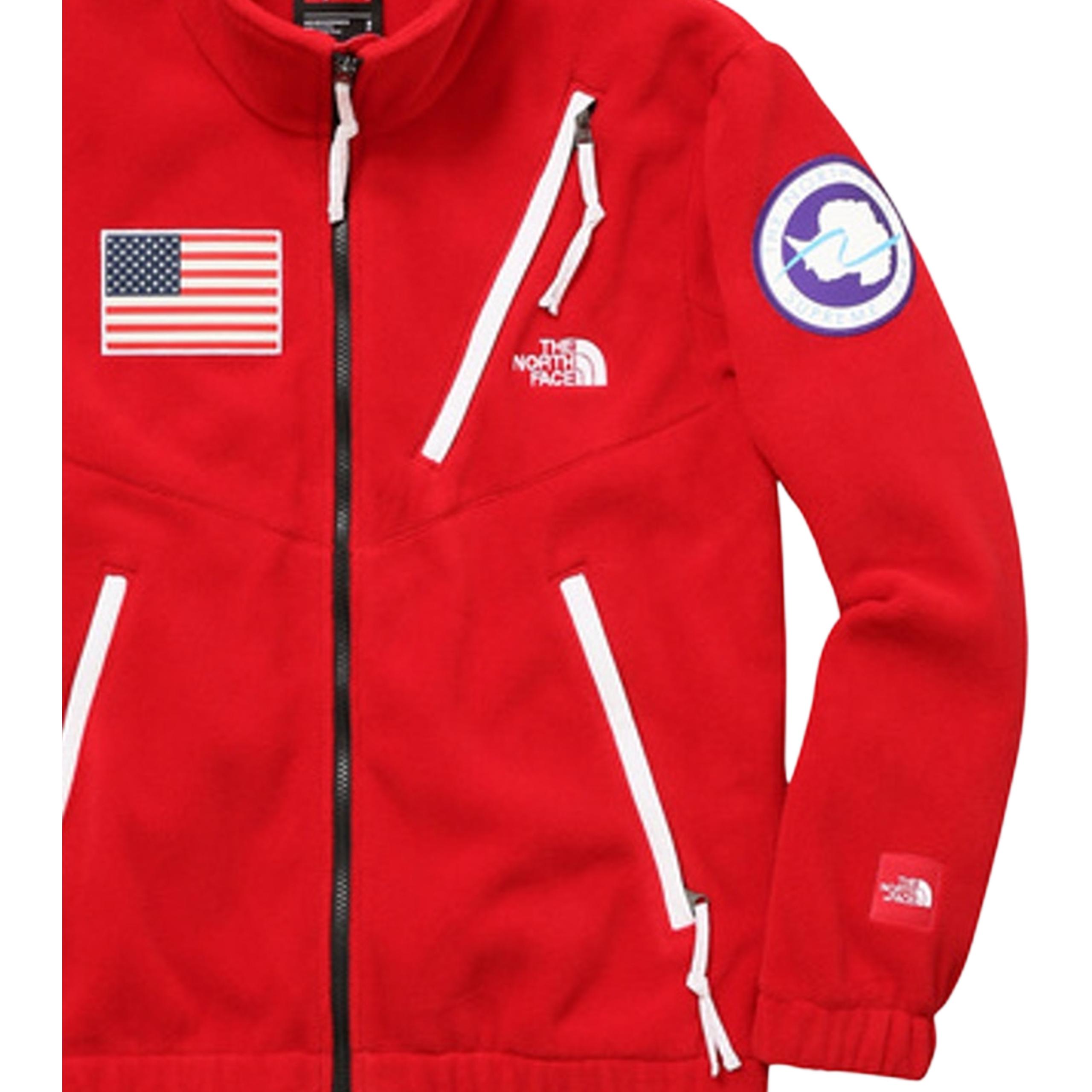 Куртка Supreme × /THE NORTH FACE SS17 Trans Antarctica Expedition Fleece Jacket Red (красная) — фото 3