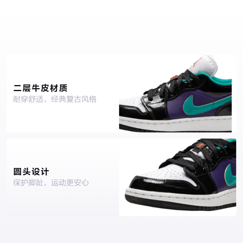 Унисекс кеды Jordan Air Jordan 1 Low (черно-фиолетовые) — фото 2
