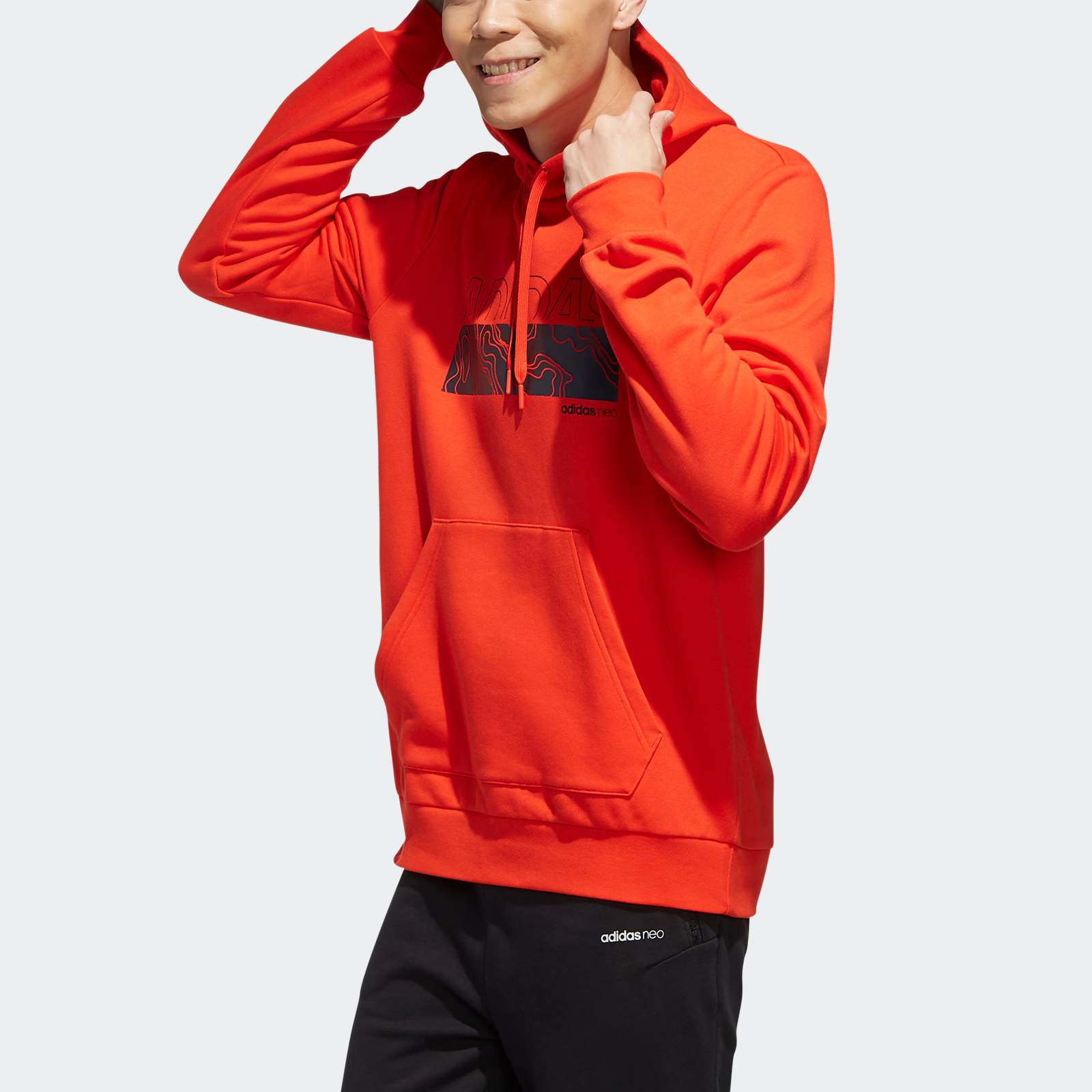 Мужское худи adidas neo M FAV MTL GR HD (розовое) — фото 5