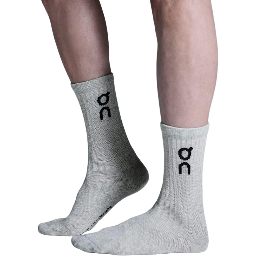 On Logo Sock High 3P Crew Socks Unisex 3 Pack Heather Gray