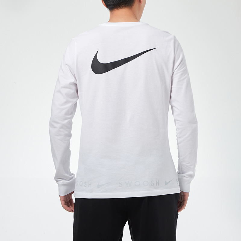 Мужской лонгслив Nike Sportswear Swoosh (белый) — фото 4