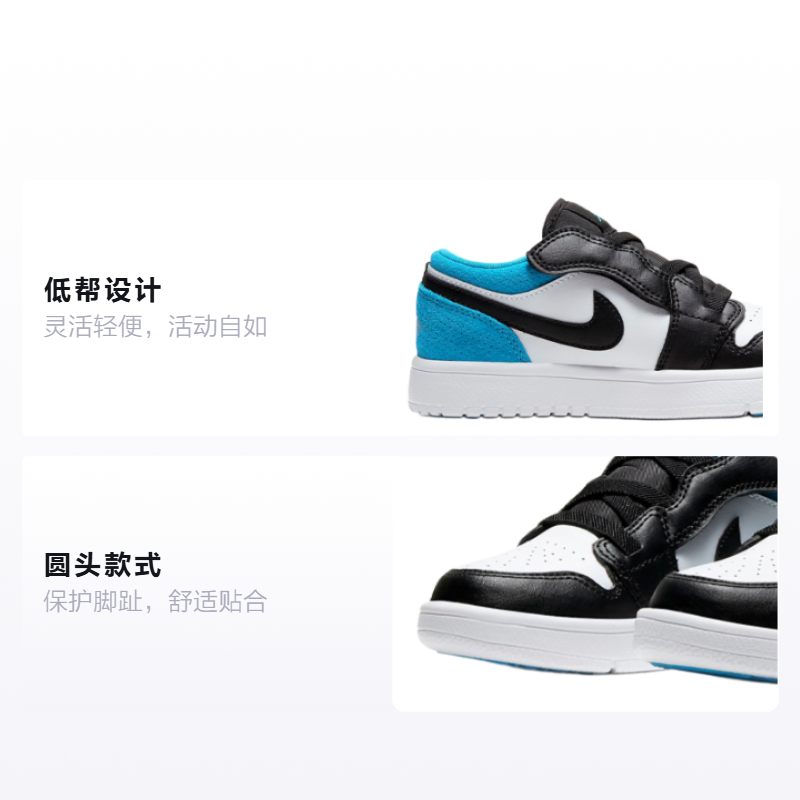 Детские баскетбольные кроссовки Jordan Air Jordan 1 (бело-синие) — Белыйсиний — фото 2