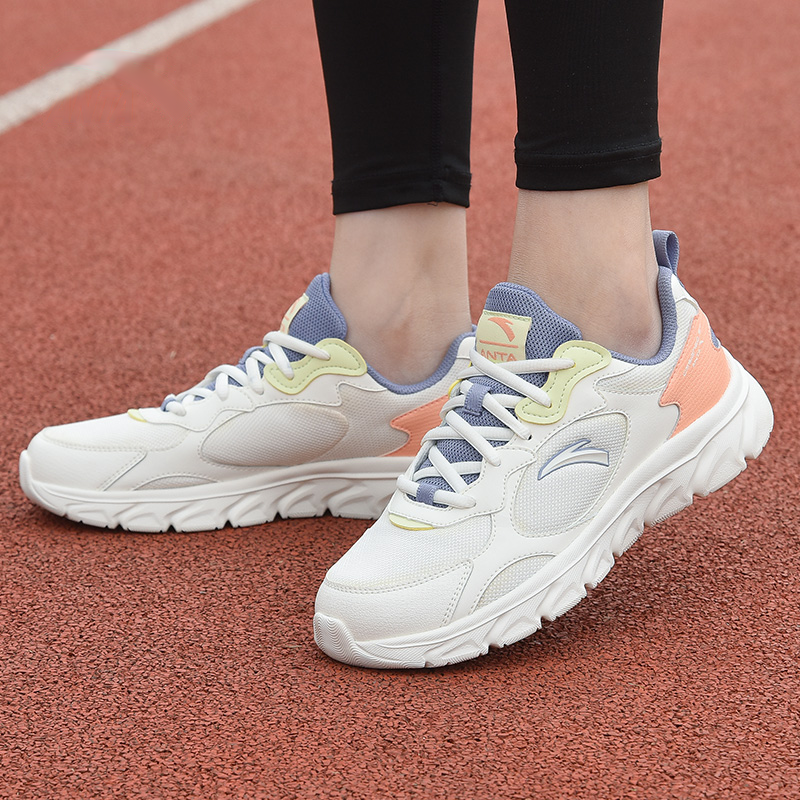 Anta Abrasion Resistant Breathable Low top Running Shoes Women’s White Pink