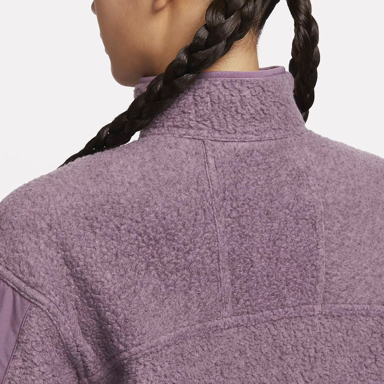 Nike Fleece Tops Women's Violet Stand Collar Moderate