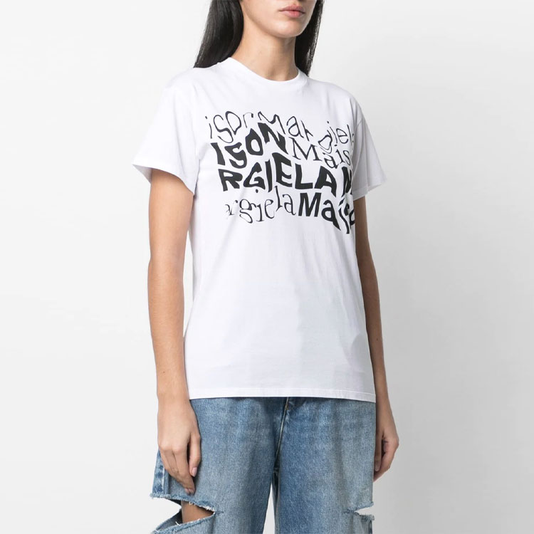 Женская футболка Maison Margiela Logo SS21 T (белая) — фото 2