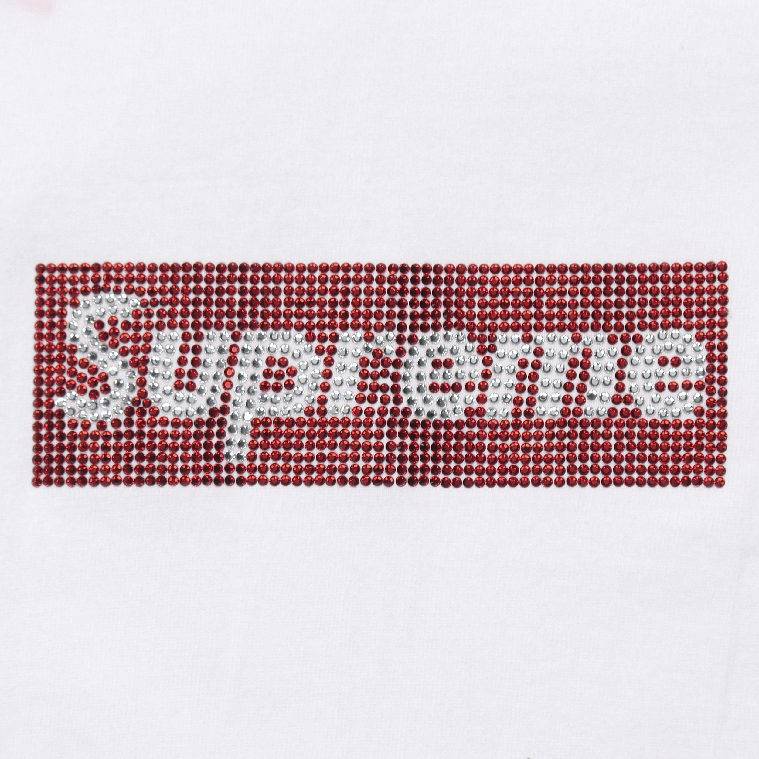 Футболка Supreme x Swarovski Box Logo Tee (белая) — фото 4