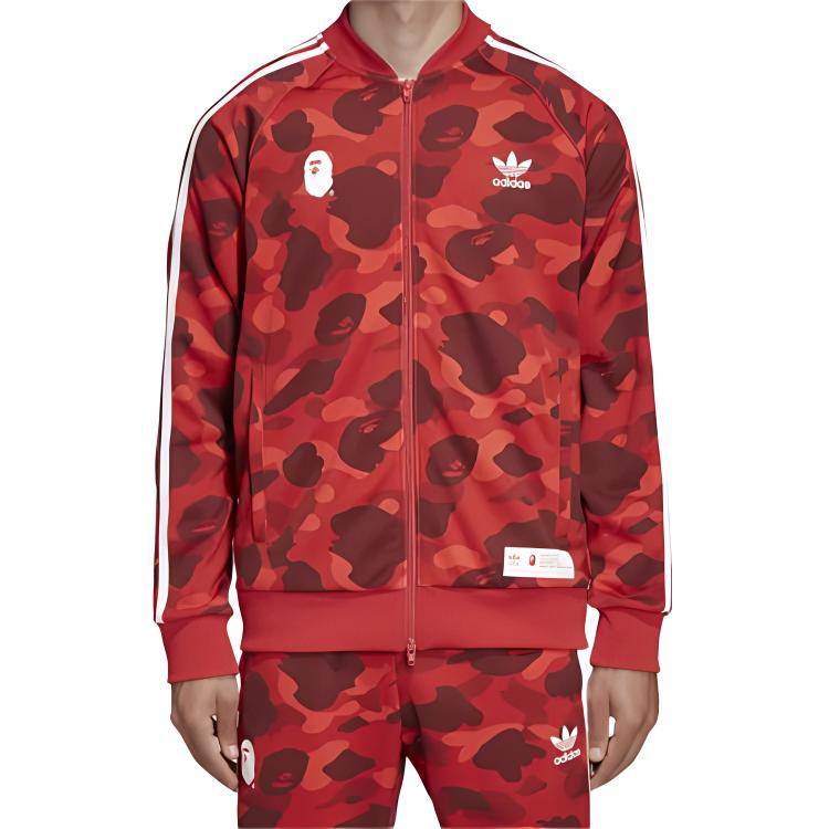 Куртка adidas originals Bape x adicolor Track Top (красно-белая) — фото 3