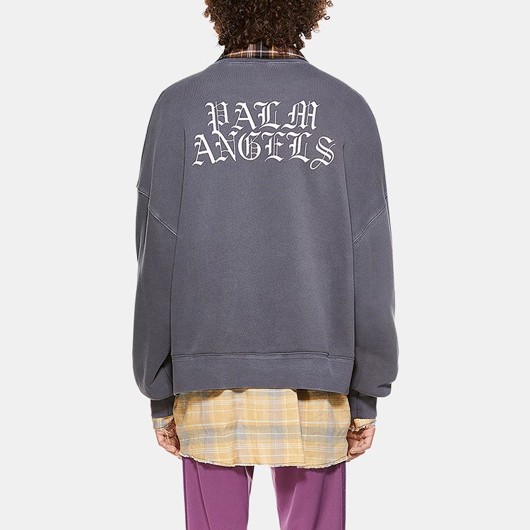 Мужское худи PALM ANGELS SS21 Burning Head (серое) — фото 5
