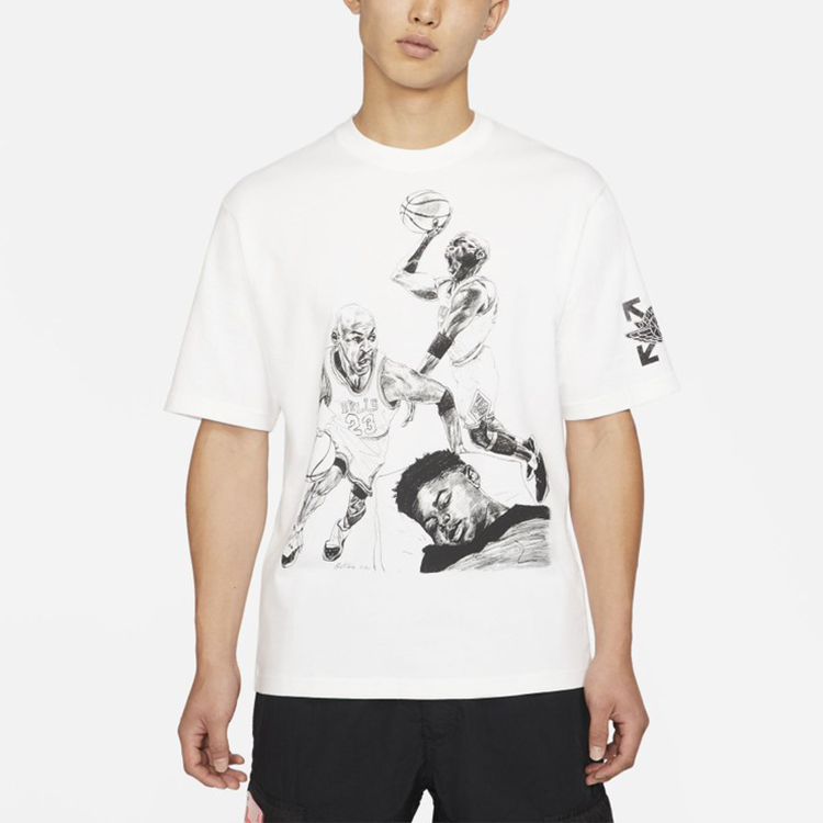 Мужская футболка Jordan x OFF-WHITE T (белый) — фото 3