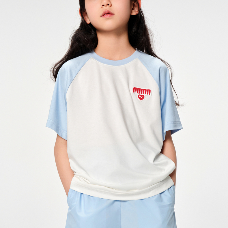 Унисекс футболка PUMA SportstyleTyounglogo (светло-голубой) — фото 2