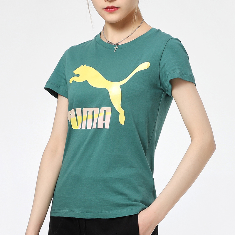 Женская футболка PUMA T (зеленая) — фото 3