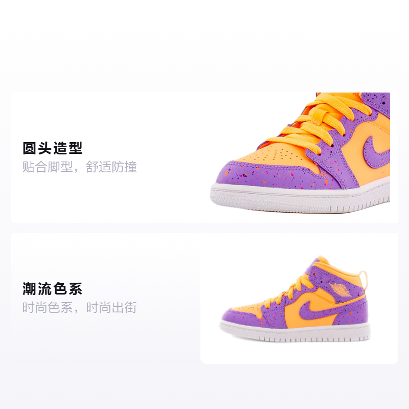 Кроссовки Jordan Air Jordan 1 (розовыйфиолетовый) — фото 2