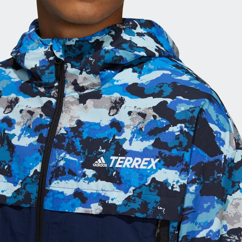 Мужская куртка adidas Terrex Festiv Aop Wb (синяя) — фото 5
