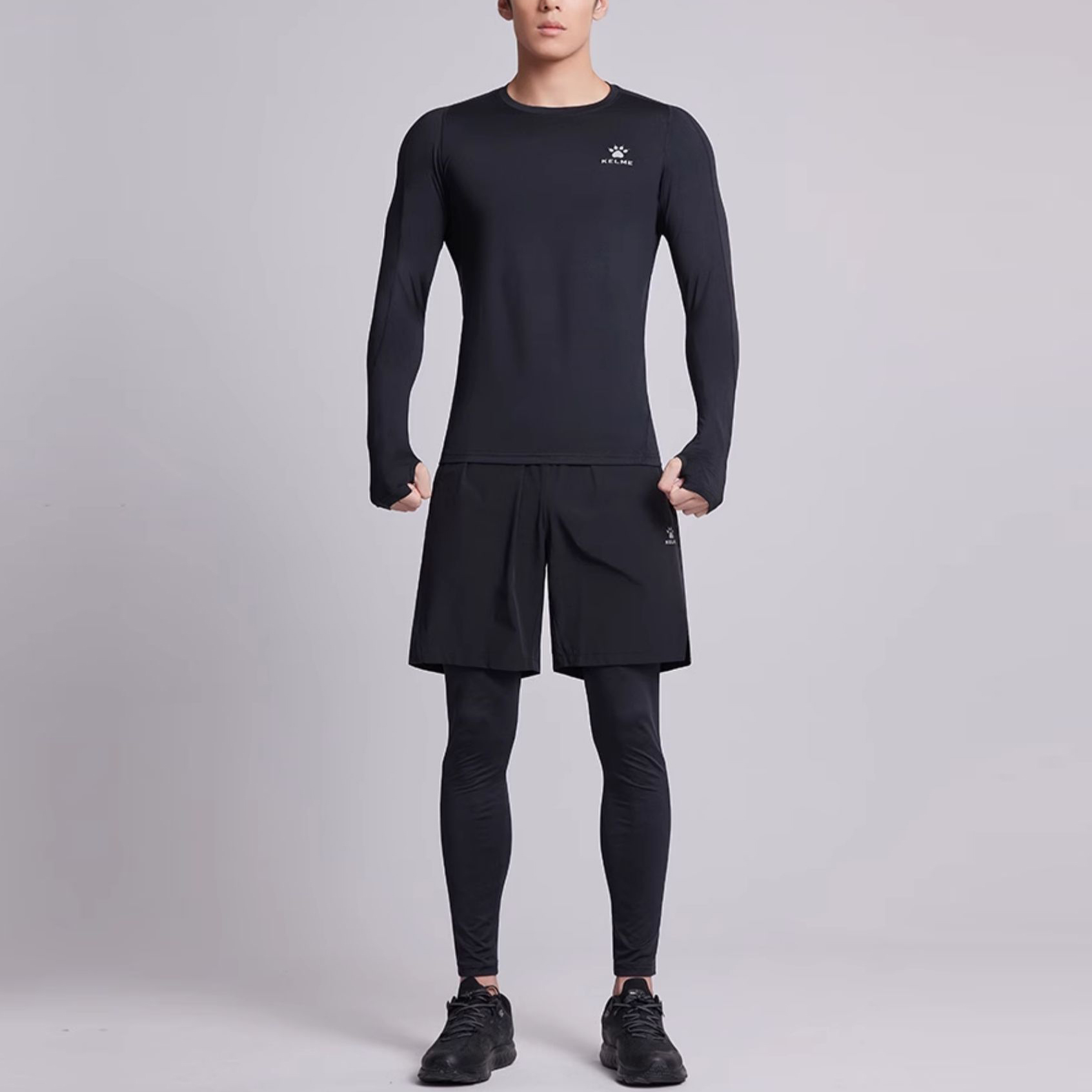KELME Fitness Clothing Men’s Thickened And Fleece Lined Straight Fit