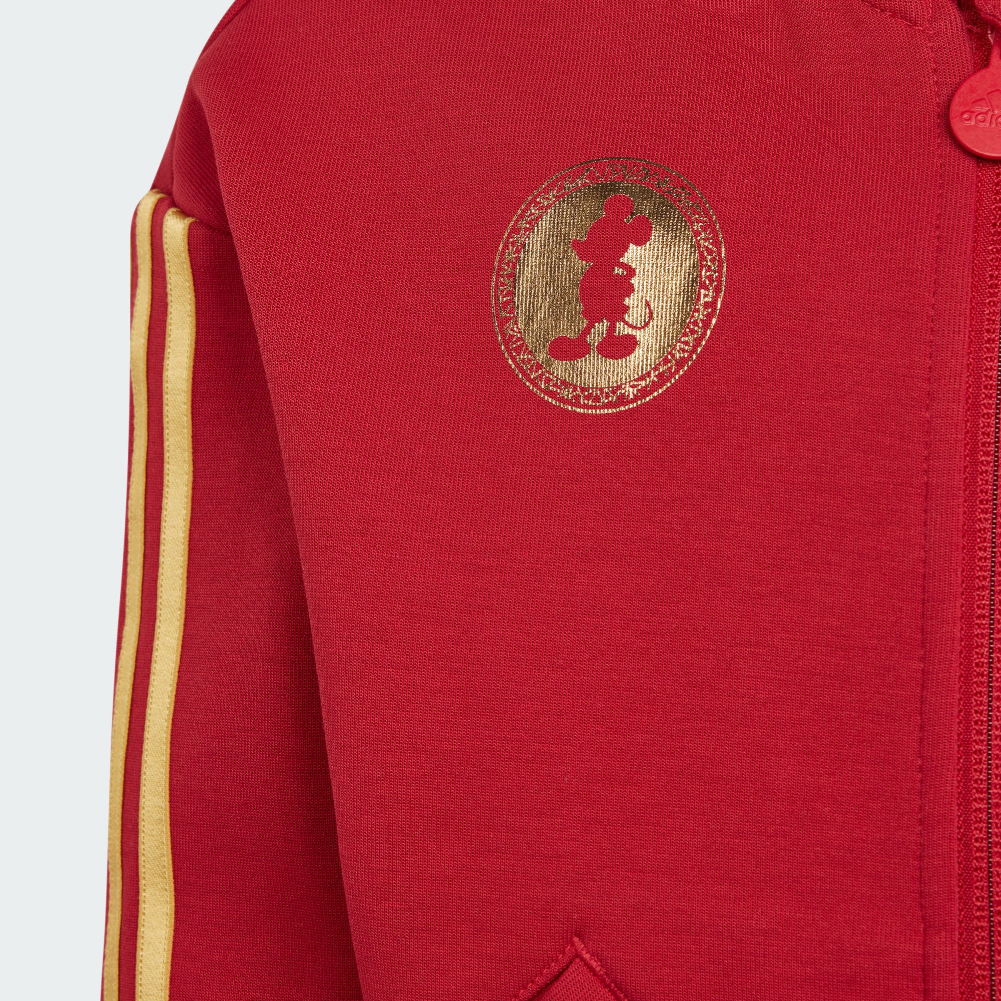 Куртка adidas DISNEY 100 TRACK JACKET (бордово-золотая) — фото 3