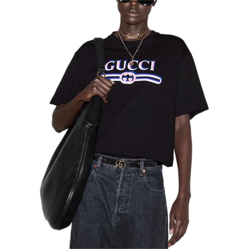 Женская футболка Gucci (черная) — фото 9