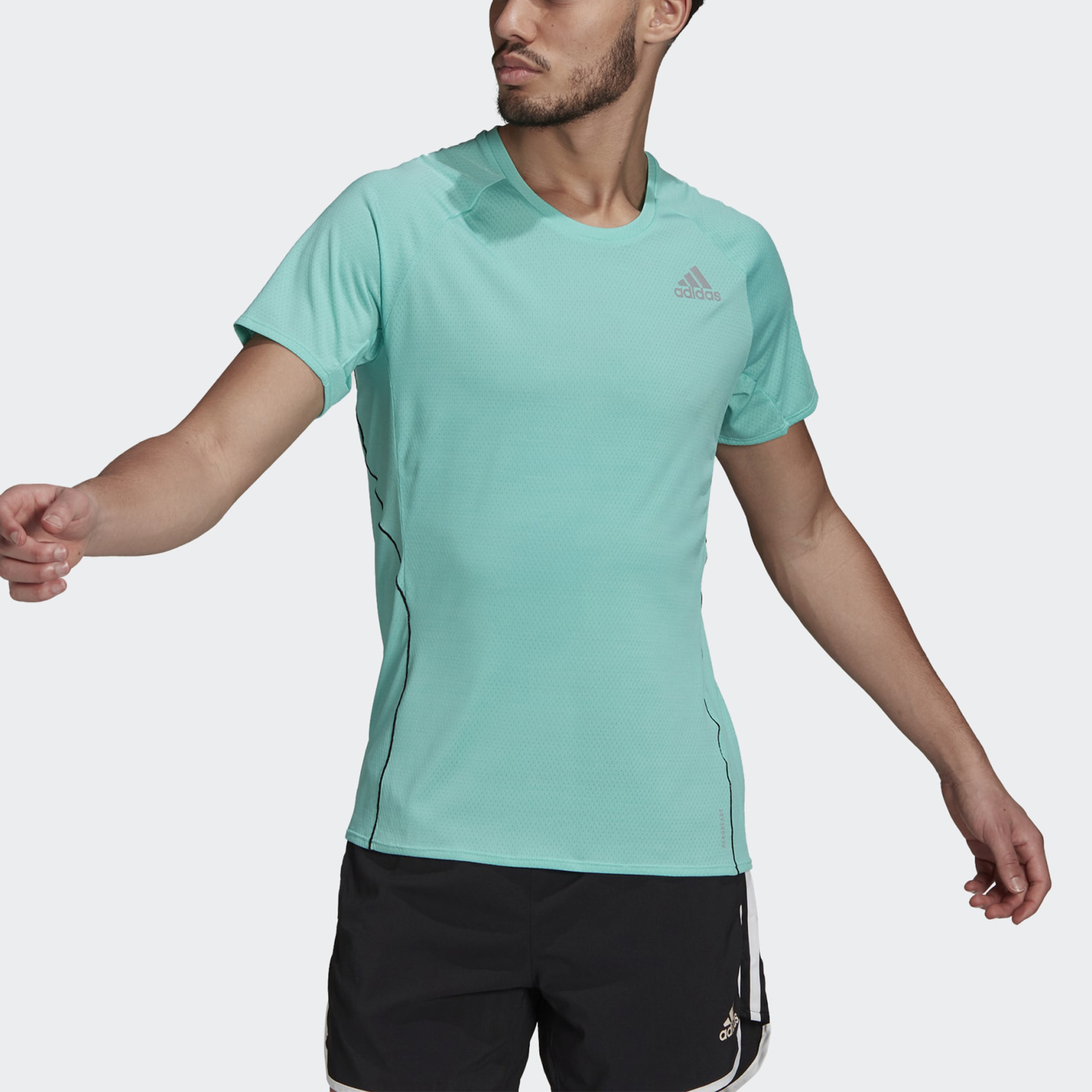 Мужская футболка adidas Adi Runner Tee (мятно-зеленая) — фото 5