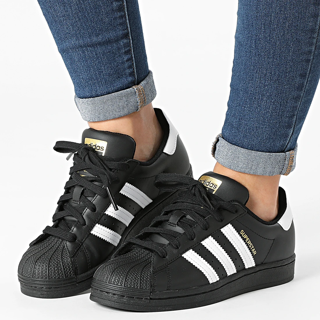 Детские кеды adidas originals SUPERSTAR J (черный) — 碳黑/白 — фото 4