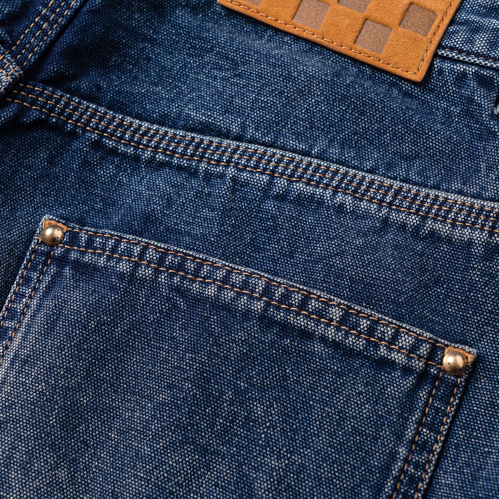 Мужские шорты Louis Vuitton x Nigo Denim Shorts (голубые) — фото 8