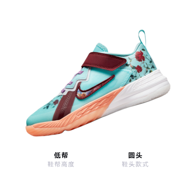 Детские кроссовки Nike Lebron 18 Low "Floral" (сине-красные) — Синий / красный — фото 3
