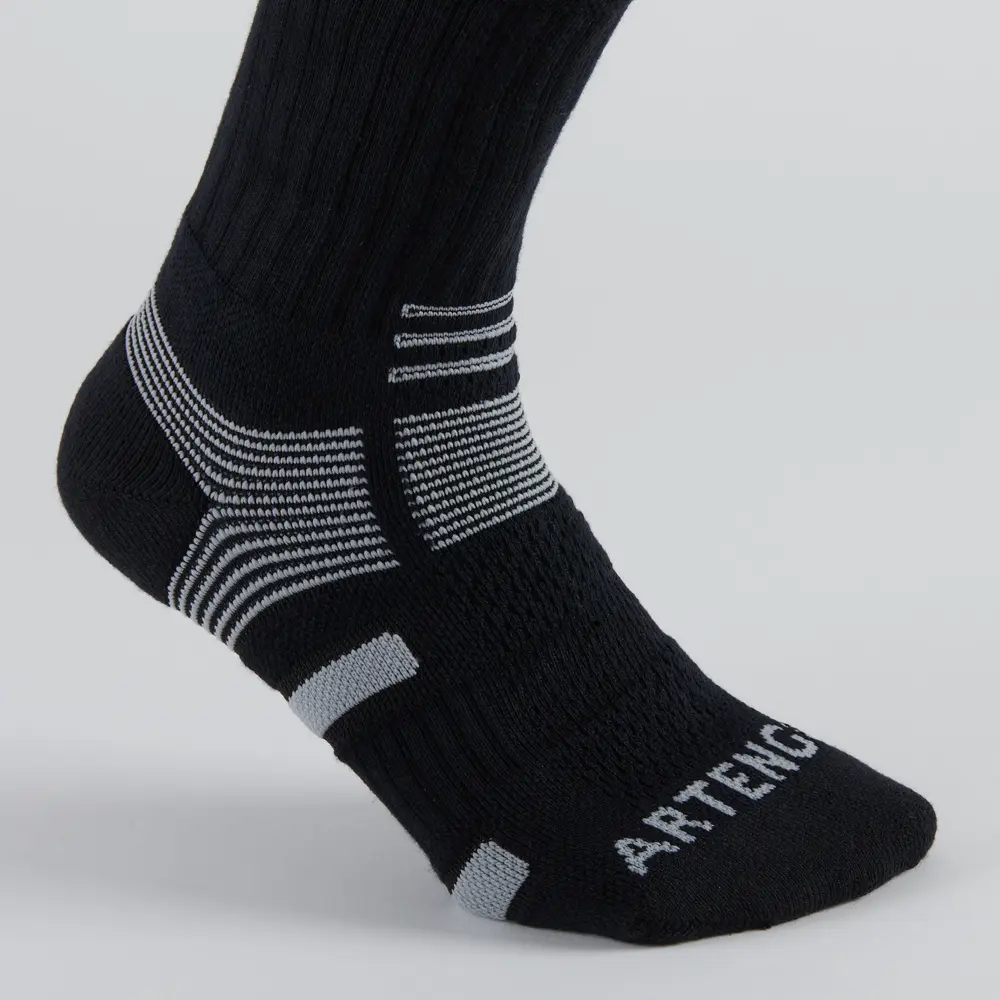 DECATHLON Knee High Socks Unisex Black/Gray 3 Pack