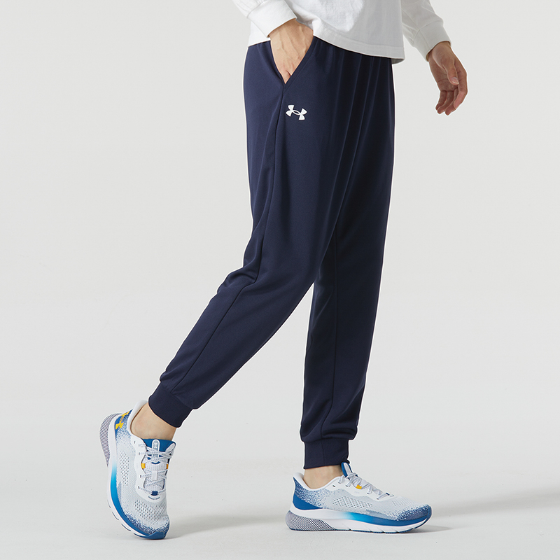 Under Armour Casual Sportswear Men’s Set Black+Navy Blue Stand Collar Moderate