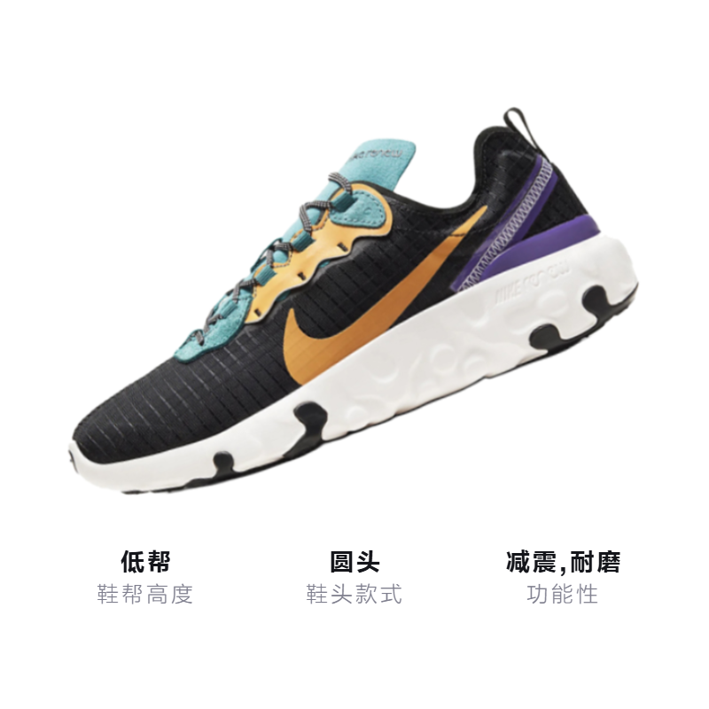 Унисекс кроссовки Nike React Element 55 (черные) — фото 3