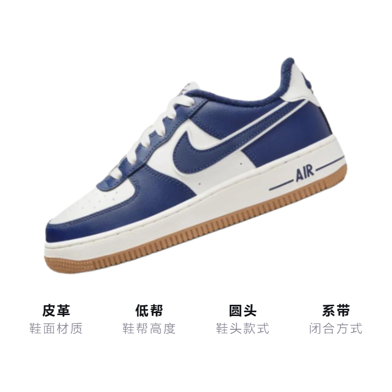 Кроссовки Nike NikeAir Force 1 Lv8 GS (бело-синий) — фото 3