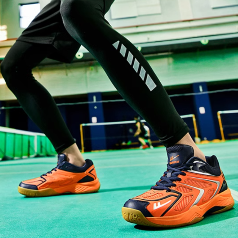 Warrior Cushioning Slip Resistant Abrasion Resistant Badminton Shoes Unisex Orange