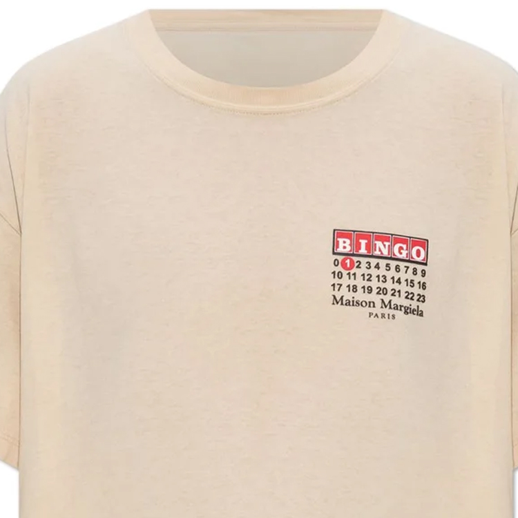 Женская футболка Maison Margiela (белая) — Бежевый — фото 2