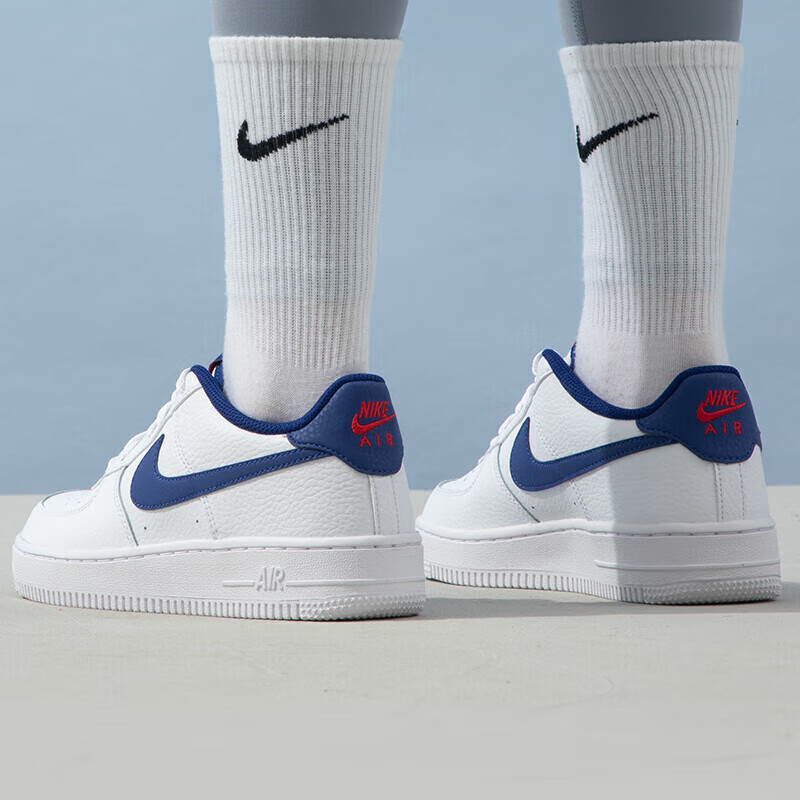 Кроссовки NikeAir Force 1 GS (сине-белые) — фото 8