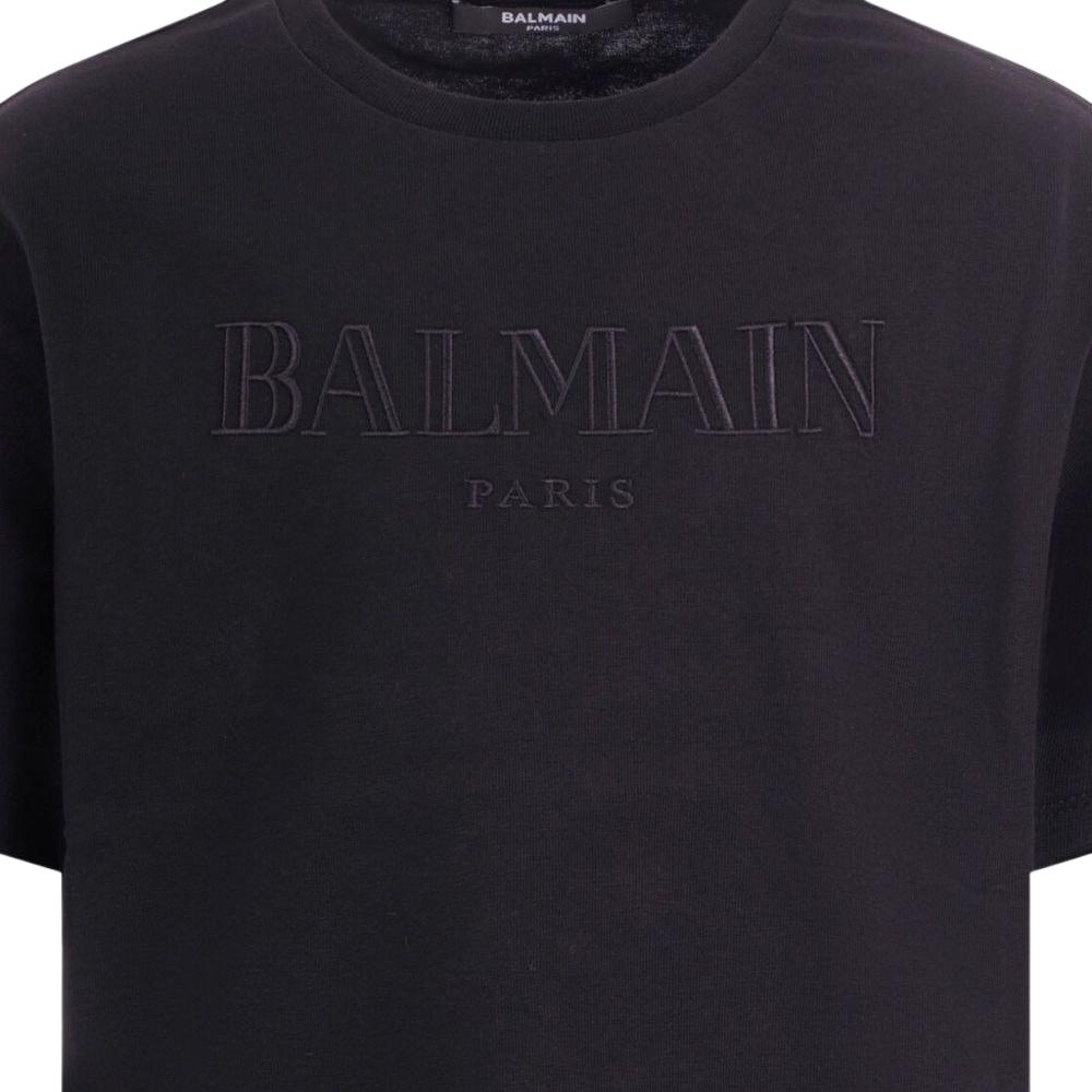 Мужская футболка BALMAIN SS26 Embroidered Logo (черные) — фото 3