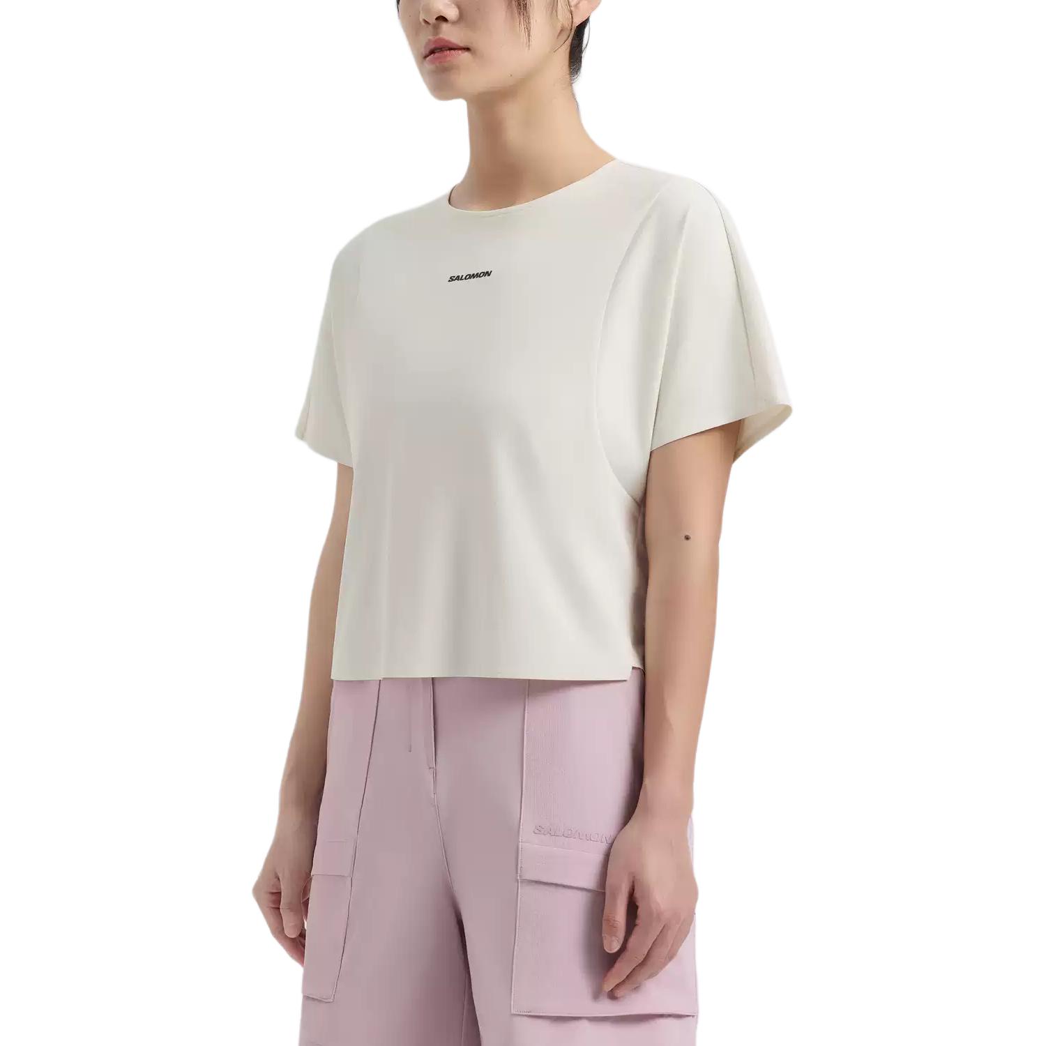 Женская футболка Salomon PL OD TRD SS TEE W T (бежевый) — фото 3