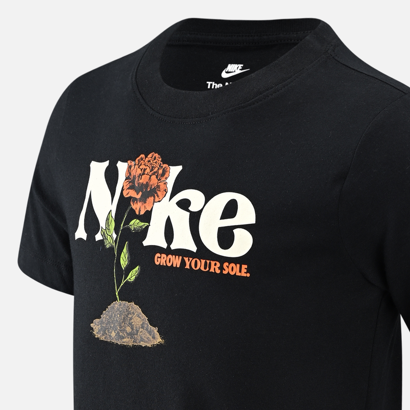 Футболка Nike с цветочным логотипом (черная) — фото 3