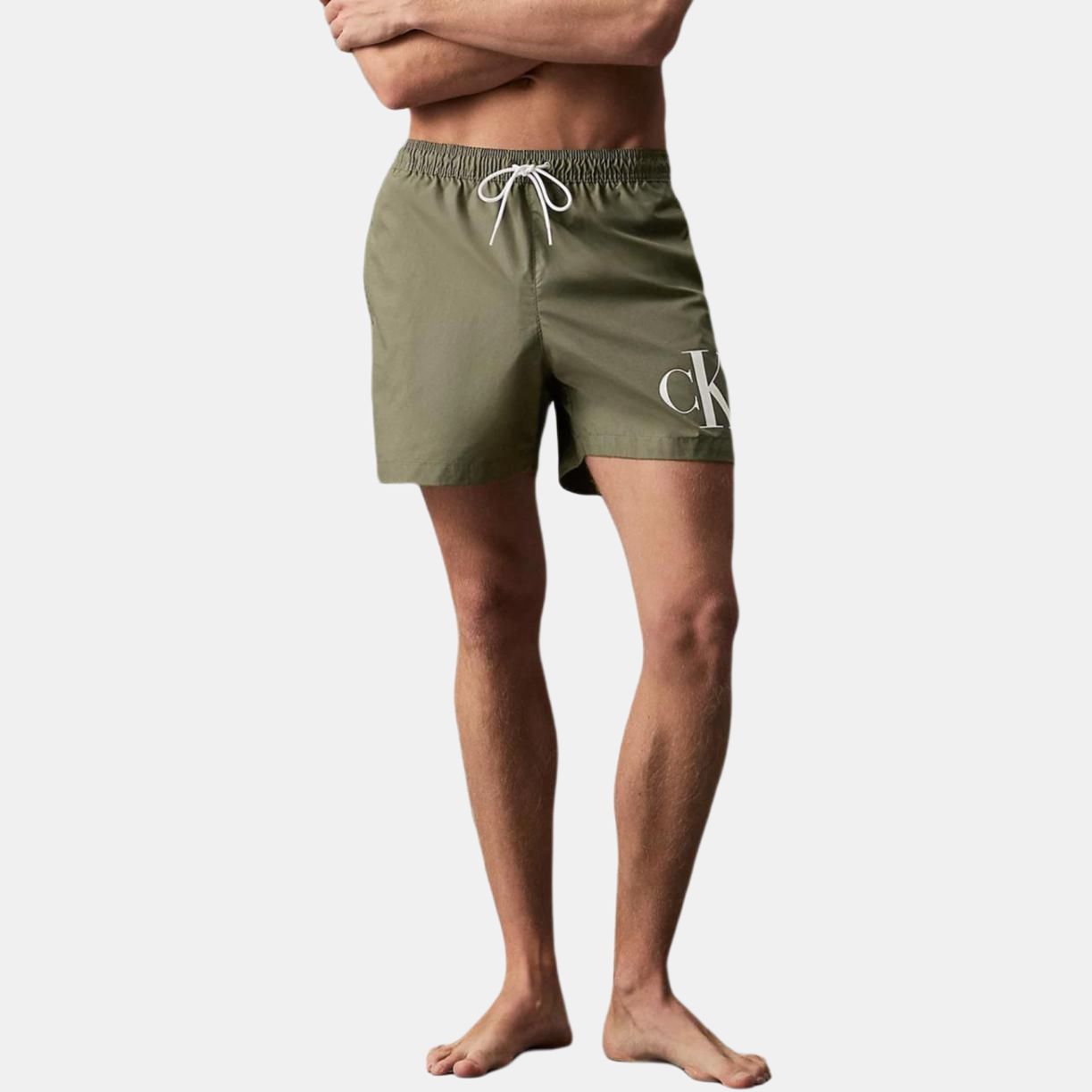 CALVIN KLEIN Swimming Shorts Europe Version Men’s Dark Olive