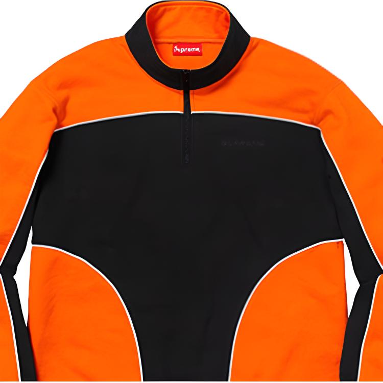 Куртка Supreme FW18 Speedway Half Zip Sweatshirt (черно-оранжевый) — фото 2