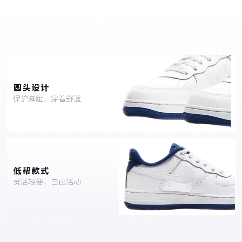 Кеды Nike Air Force 1 -1 (бело-синие) — Белыйсиний — фото 2