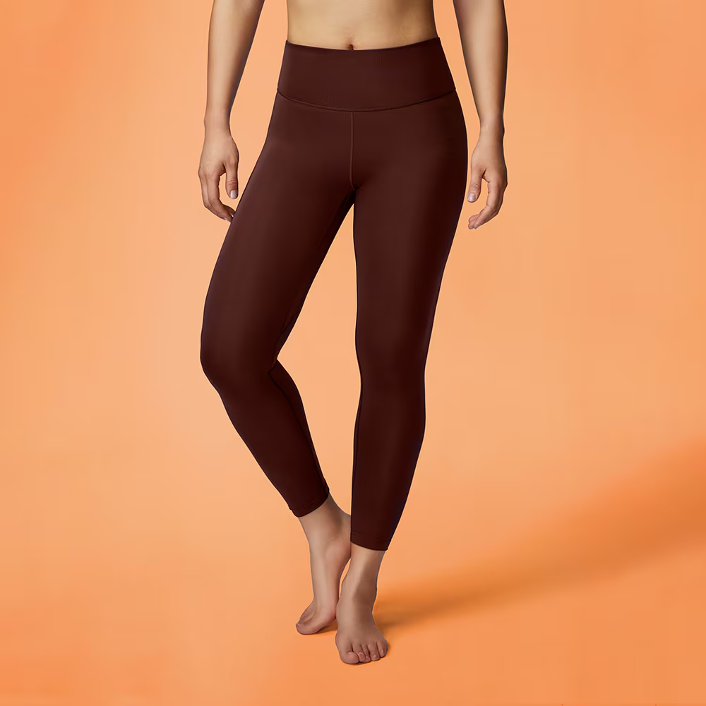 Adidas CLIMAWARM Comfortable Fleece Lined Yoga Tight Fit Solid Color Sports Pants Women’s Dark Gray Brown