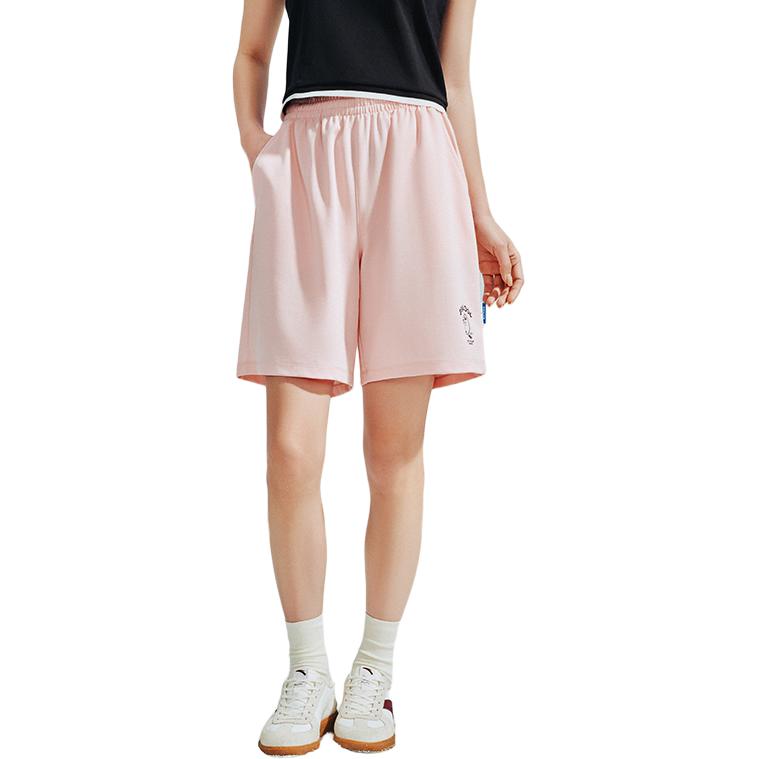 Anta x HAIBAOKANKAN,LIANMINGKUAN Life Collection Sports Shorts Women’s Clear Plum Powder