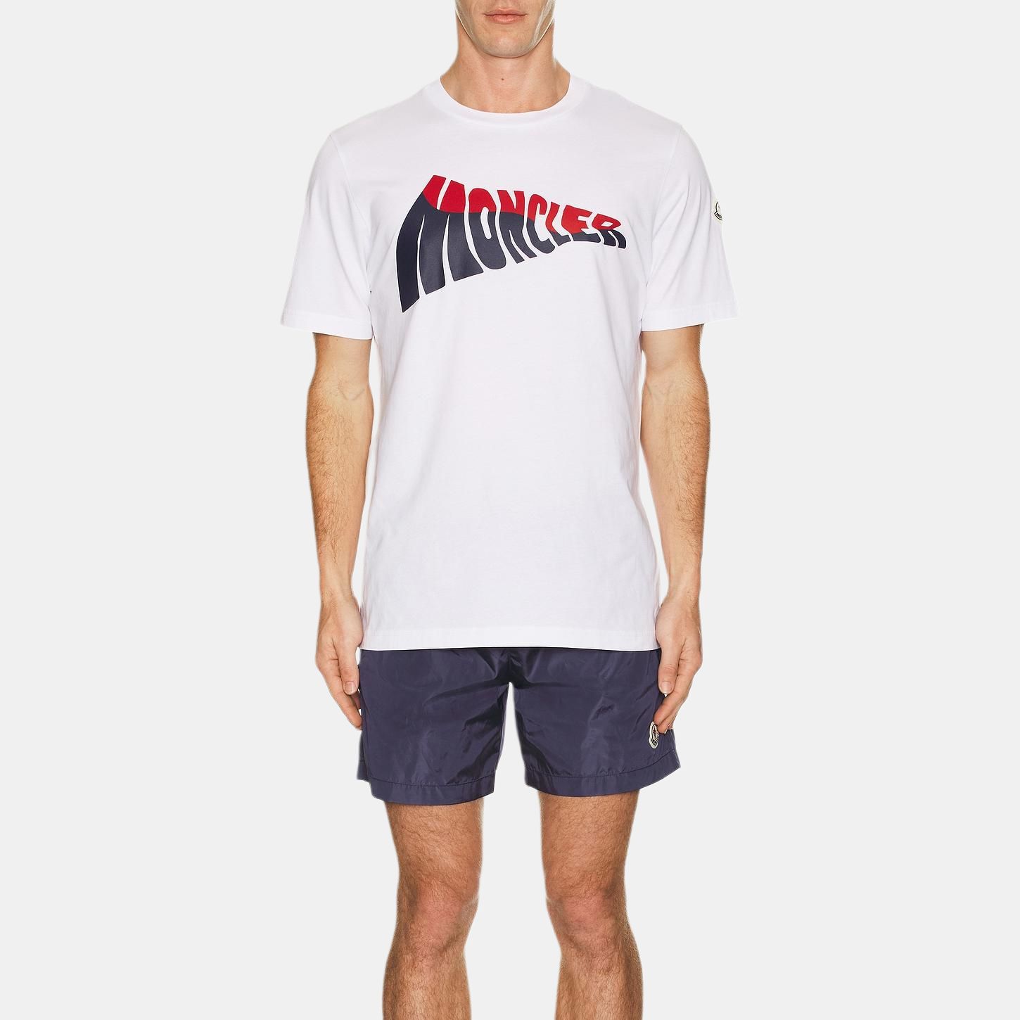Мужская футболка Moncler (белая) — фото 3