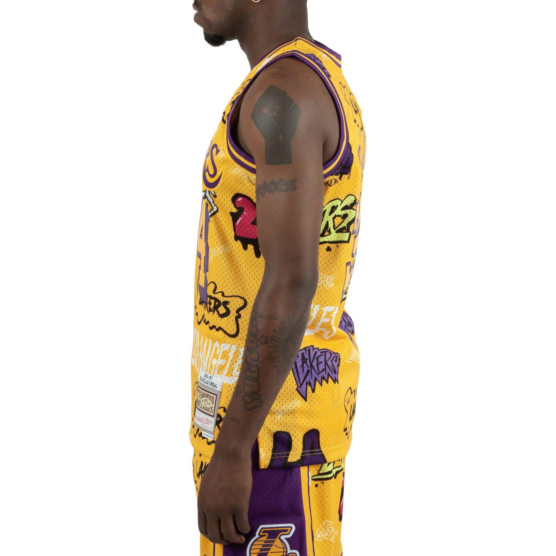 Mitchell Ness «LA Lakers 1996 Shaquille O’Neal» Slap Sticker Swingman jersey vest top