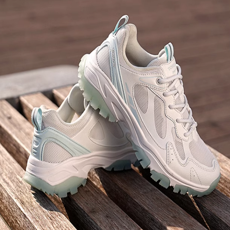 TOREAD Slip Resistant, Abrasion Resistant, Cushioning, Lightweight Low top Hiking Shoes Women’s White Blue