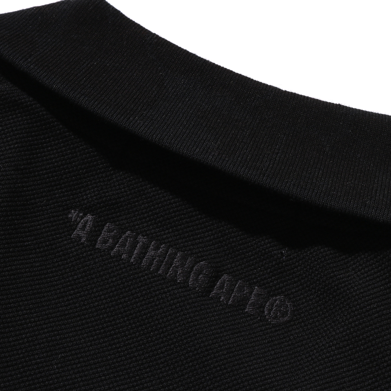 Мужская футболка-поло A BATHING APE FW25 (черная) — фото 9