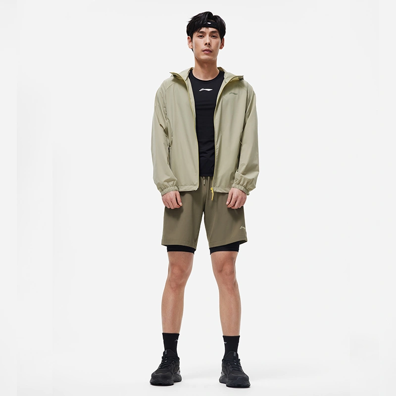 Li Ning Fitness Series Sports Shorts Men’s Army Canvas Green