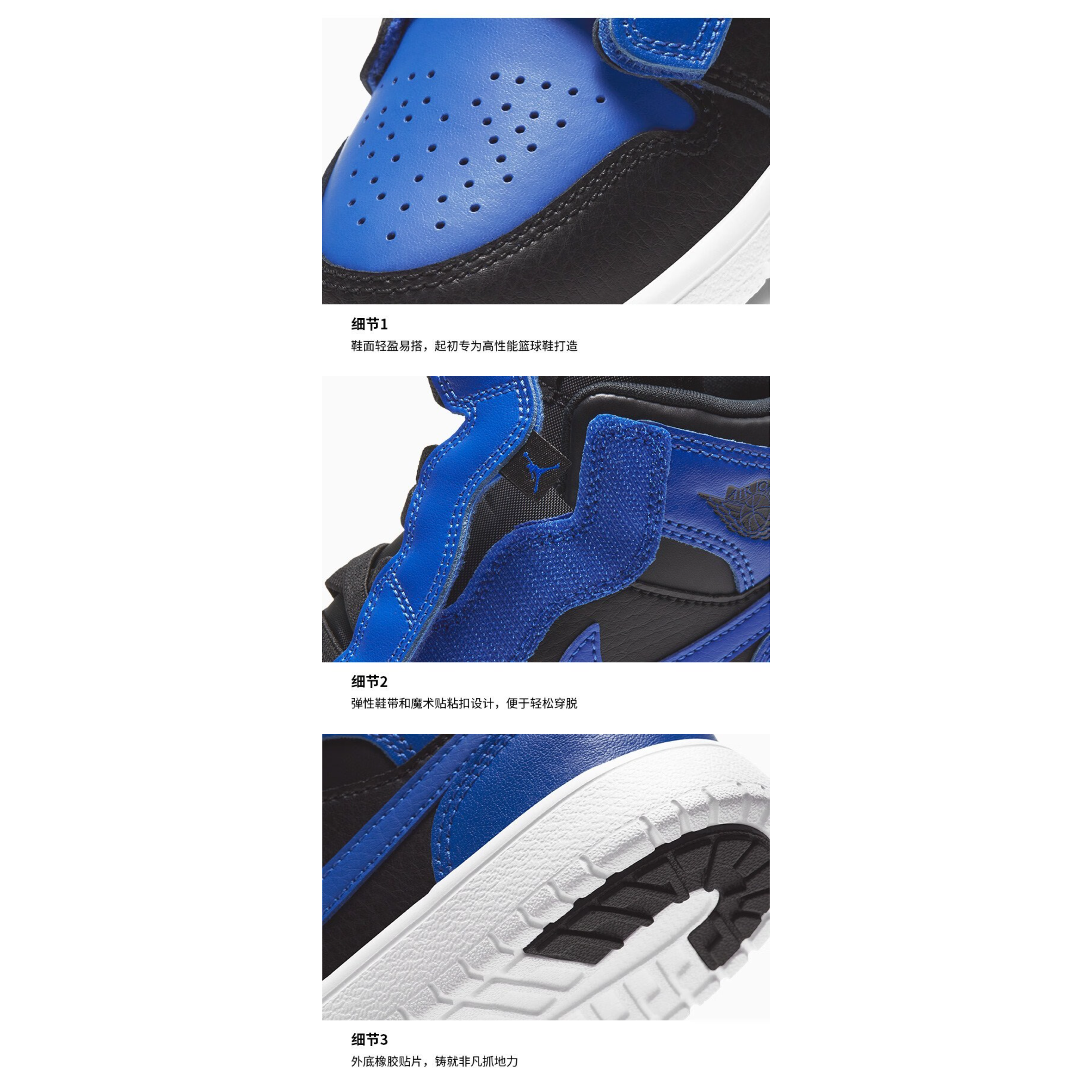 Детские кроссовки Jordan Air Jordan 1 mid alt (синие) — Чёрный / синий — фото 4