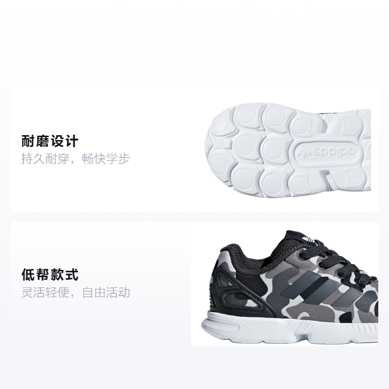 Детские ботинки adidas Originals ZX Flux (темно-серые) — фото 2