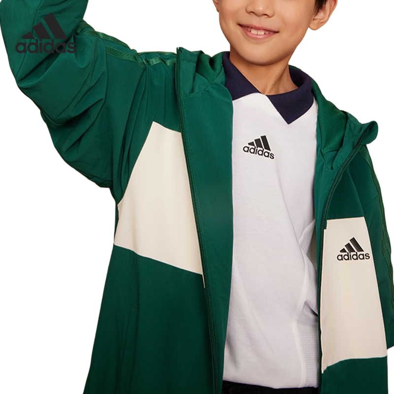 Детская куртка adidas Logo (лесная зелень) — фото 3